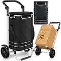 Produktbild: Dimono Einkaufstrolley Dimono 3-in-1 Einkaufstrolley mit Kühltasche – faltbar & praktisch, 56 l, Klappbarer Transportwagen schwarz