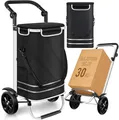 Produktbild: Dimono® Einkaufstrolley Klappbarer 3 in1 Trolley zum Einkaufen; 56 Liter inkl. Kühlfach; Transportwagen Shopping-Trolley Einkaufswagen Einkaufstasche (Schwarz)