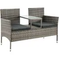 Produktbild: Juskys Polyrattan Gartenmöbel Sitzgruppe Monaco Grau Meliert und Dunkelgraue Bezüge
