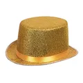 Produktbild: Boland - Hut, glänzender Zylinder, flache Hutkrempe, Karneval, Halloween, Fasching, Mottoparty, Kostüm, Accessoire, Theater, Verkleidung, Gold