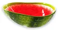 Produktbild: Lashuma Handgemachte Obstschale Melone, Servierschale aus Italienischer Keramik in Melonenoptik, Runde Salatschüssel 24 cm