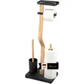 Produktbild: eluno Stand-Wc-Garnitur, Schwarz, Holz, 30x80x20 cm, FSC 100%, Badezimmer, WC Ausstattung, WC Bürstengarnituren