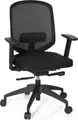 Produktbild: hjh OFFICE Profi Bürostuhl DELIGHT PRO Ergonomischer Schreibtischstuhl mit Armlehnen (höhenverstellbar) Stoff / Netzstoff Schwarz Drehstuhl für Büro, Zuhause