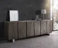 Produktbild: DELIFE Sideboard Live-Edge 220 cm Akazie Platin massiv 6 Türen