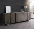 Produktbild: DELIFE Sideboard Live-Edge, Akazie Platin 220 cm 6 Türen Massivholz Baumkante Sideboard