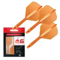 Produktbild: Target Darts K Flex Integrated Dart Flights and Shafts, Nr.6 Orange (Intermediate) | 3er Pack K-Flex - No6, Kflex All In One Moulded Dart Flight & Stem | Professionelles Dart Zubehör