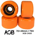 Produktbild: AOB Longboard Cruiser Rollen Wheels (4 Stck.) Orange 70x42mm 78a