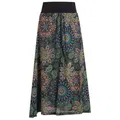 Produktbild: Vishes Maxirock Langer Damen Sommer-Rock Sommerröcke Bunt mit Mandalas bedruckt Retro, Festival, Boho Style grün|schwarz 36