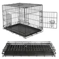 Produktbild: Mucola Anrichte Hundetransportbox Faltbar Drahtkäfig Hund Transportbox Gitterbox Katze (Einzelstück, Premium-Transportkäfig), Faltbar schwarz 75 cm x 80.5 cm