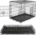 Produktbild: Mucola Drahtkäfig faltbar Hundetransportbox Hunde Transportbox Transportkäfig Gitterbox Hundekäfig - 120 x 80,5 x 75 cm Schwarz