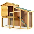 Produktbild: Hasenstall Xxl Kleintierhaus Mit Freilaufgehege, Ca. 140 X 115 X 60 Cm, Aus Holz, Inkl. 1 Rampe - Melko