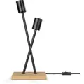 Produktbild: Tischlampe Stehlampe Vintage E27 Wohnzimmer Industriell Design Modern Led Retro Tischleuchte, Schwarz - Bambus - Paco Home