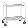 Produktbild: Royal Catering RCSW 2.1H Servierwagen Edelstahl Küchenwagen mit Rollen Transportwagen 2 Borde (Tragfähigkeit: 150 kg, Tablettabstand: 45,5 cm)