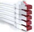 Produktbild: deleyCON 5x 0,5m CAT6 Patchkabel S/FTP PIMF Schirmung CAT-6 RJ45 Netzwerkkabel Ethernetkabel LAN DSL Switch Router Modem Access Point Patchfelder - Weiß
