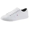 Produktbild: Tommy Hilfiger ESSENTIAL LEATHER SNEAKER Sneaker, Freizeitschuh, Halbschuh, Schnürschuh mit Flaggenstickerei weiß 43 EU