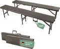 Produktbild: Klappbank im 2er Set braun, mobile Sitzbank 180x25cm, klappbare Bierbank für 4 Personen
