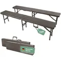 Produktbild: Klappbank im 2er Set braun, mobile Sitzbank 180x25cm, klappbare Bierbank für 4 Personen