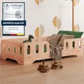 Produktbild: smartwood Bodenbett 60x120 Montessori Kinderbett aus Holz mit FSC-Zertifikat TILA 2 mit Rausfallschutz & Lattenrost bis 230kg belastbar - Einfache Montage