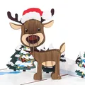 Produktbild: ® Pop-Up Karte Weihnachten Rentier - Lustige 3D Weihnachtskarte als Geldgesch...