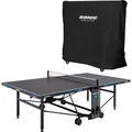 Produktbild: DONIC Outdoor + Indoor Tischtennisplatte Style 1000, inklusive Abdeckhülle, inkl. Tischtennisnetz, Ball- und Schlägerhalterung, klappbar, wetterf... - Grau/Bunt/Dunkelblau