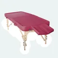 Produktbild: Mobile Ayurveda Profi Massageliege aus Holz - 202 cm x 81 cm - 2 Zonen - Klappbar - mit Kopfpolster, Tasche etc. - leicht zu reinigen - höchste Qualität - Perfekt für Ölmassage (Burgund)