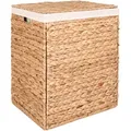 Produktbild: Wäschekorb, Hellbraun, Naturmaterialien, Wasserhyazinthe, rechteckig, 43x55x32 cm, Deckel, Innenfutter, zusammenfaltbar, Ordnen & Aufbewahren, Wäschekörbe & Tonnen