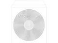 Produktbild: CD-/DVD-Papierhüllen, selbstklebende Lasche, Sichtfenster, weiß, 100 Stück