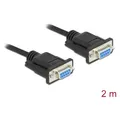 Produktbild: Delock Seriell Kabel RS-232 D-Sub 9 Buchse zu Buchse Nullmodem mit schmalem Steckergehäuse (2 m) (87472)