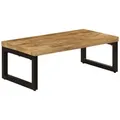 Produktbild: Couchtisch 100x50x35 Cm Massivholz Mango Und Stahl - Vidaxl