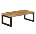 Produktbild: vidaXL Couchtisch Couchtisch 100x50x35 cm Massivholz und Stahl (1-St)
