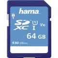 Produktbild: Hama SDXC 64GB Class 10 UHS-I 80MB/s (64 GB, SDXC, U1, UHS-I) (00213110)