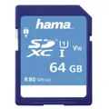 Produktbild: Hama 00213110, 64 GB, SDXC, Klasse 10, UHS-I, 80 MB/s, Class 1 (U1)