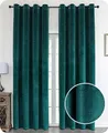 Produktbild: Samt Vorhang Ösen Verdunkelung Gardine Velvet Blickdicht, 140x245 cm (Breite 140 cm, Höhe 245 cm, Petrol)
