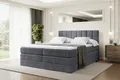Produktbild: ALTDECOR Boxspringbett mit Matratze und Lattenrost, Topper, Polsterbett mit Bettkasten, Bett mit Stauraum H3- und H4- Matratze, Doppelbett, Springboxbett - OTTA King - 200x200 - Dunkelgrau Samt