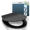 Produktbild: SCHÜTTE Duroplast SLIM WC Sitz mit Absenkautomatik Schwarz, WC Deckel Schwarz in flachem Design & Schnellverschluss