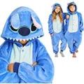 Produktbild: Pyjama Onesie Kigurumi Kostüm für Kinder Lilo & Stitch 140 - Blau - 140