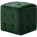 Produktbild: vidaXL Nachttische 2 Stk Grün 30x30x30 cm Samtstoff