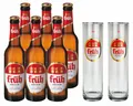 Produktbild: Früh Kölsch Set - 6x Früh Kölsch Bier 0,33L (4,8% Vol) + 2x Biergläser / Stange
