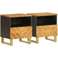 Produktbild: vidaXL Nachttische 2 Stk. Braun und Schwarz Massivholz Mango