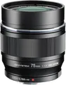 Produktbild: OM SYSTEM M.Zuiko Digital ED 75mm F1.8 – Lichtstarkes Objektiv für Porträtfotografie, hohe Bildqualität, kompakt, für alle MFT-Kameras, Olympus OM-D & Pen Modelle, Panasonic G-Serie, schwarz