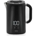 Produktbild: Briebe eBoil Wasserkocher 1,7L Elektrischer Digitaler Temperatureinstellung 45°-100°C, KT1175BLK, Schwarz, 1500W