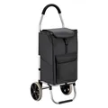 Produktbild: Wiltec Einkaufstrolley klappbar 36,5 x 44 x 103 cm bis 40 kg, Hackenporsche mit Zwei Rädern, Faltbarer Trolly Einkaufswagen mit Handgriff, Shopping Trolley mit großer Einkaufstasche