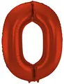 Produktbild: Folat 65980 Folienballon Ziffer Zahl 0 Rot Metallic Matt 86 cm - Helium Ballon Decoration Geburtstag, Hochzeit, Jubiläum