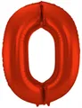 Produktbild: Folienballon Zahl 0 rot matt - 88cm Geburtstag Party Dekoration Geschenk