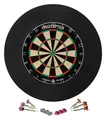 Produktbild: Dartscheibe Sisal Dartboard Board Steeldart 6 Pfeile Flights Set Surround Ring