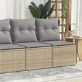 Produktbild: vidaXL 2-tlg. Garten-Sofagarnitur mit Kissen Beige Poly Rattan Akazie
