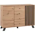 Produktbild: Mid.you Kommode, Anthrazit, Eiche Artisan, Metall, 2 Fächer, 4 Schublade(n) Schubladen, 118x85x40 cm, Wohnzimmer, Kommoden & Sideboards, Kommoden