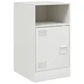Produktbild: Nachttisch Nachtschrank Beistellschrank Weiß 34,5x39x62 Cm Stahl