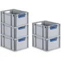 Produktbild: PROREGAL SparSet 5x Eurobox NextGen Color, HxBxT 22x30x40cm, 20 Liter, Griffe blau offen, Grau, Eurobehälter, Box, Transportbehälter