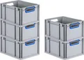 Produktbild: SuperSparSet 5x Eurobox NextGen Color | HxBxT 22x30x40cm | 20 Liter | Griffe blau offen | Glatter Boden | Eurobehälter, Transportbox, Transportbehälter, Stapelbehälter